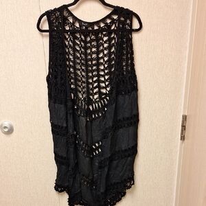 Love J Black Crochet Knitwear